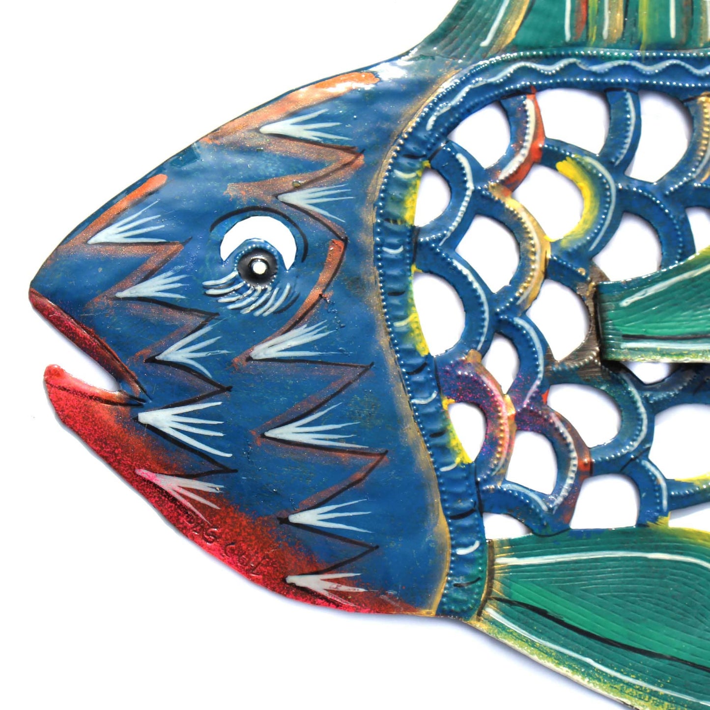 24 inch Painted Fish & Shell