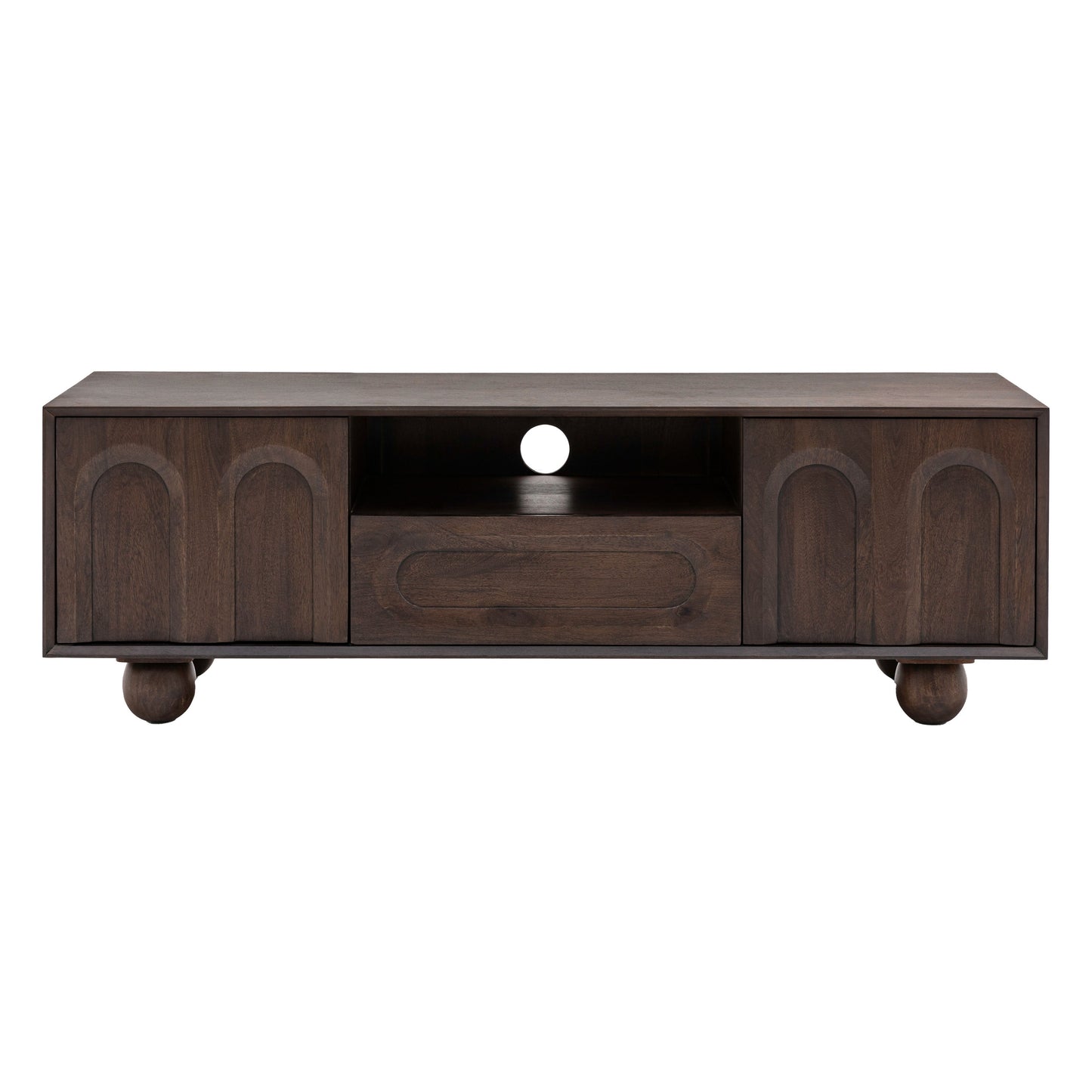 Arc Retro Media Unit | Walnut Mango Wood
