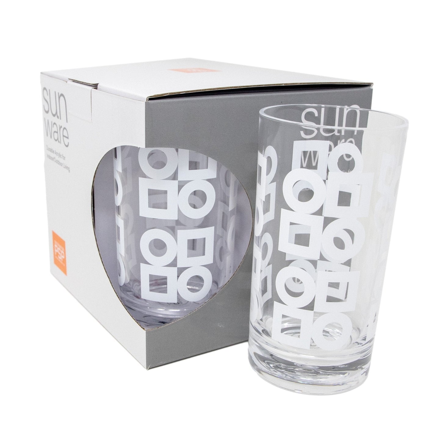 Modernista Acrylic Tumbler, Set of 4 - White