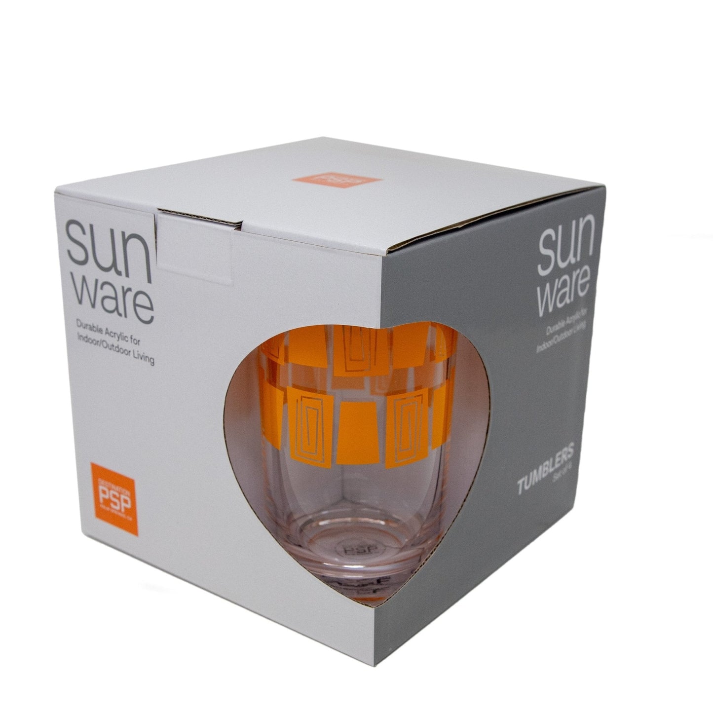 Tiki Acrylic Tumbler, Set of 4 (Orange)