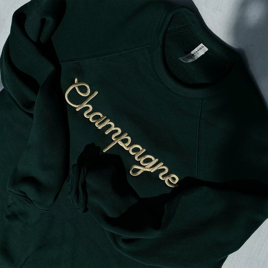 Champagne Embroidered Crewneck Sweatshirt