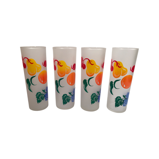 Federal Glass Mid-Century Grape Iced Tea Collins Glasses (Set of 4)