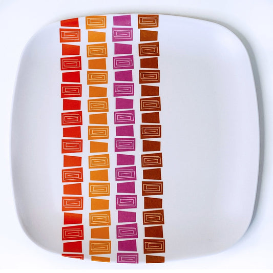Bamboo Dinner Plates - Tiki Design - Set of 4