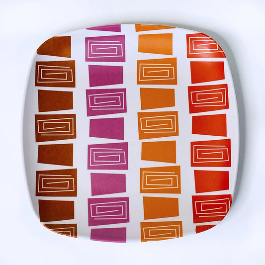 Bamboo Salad Plates - Tiki Design - Set of 4
