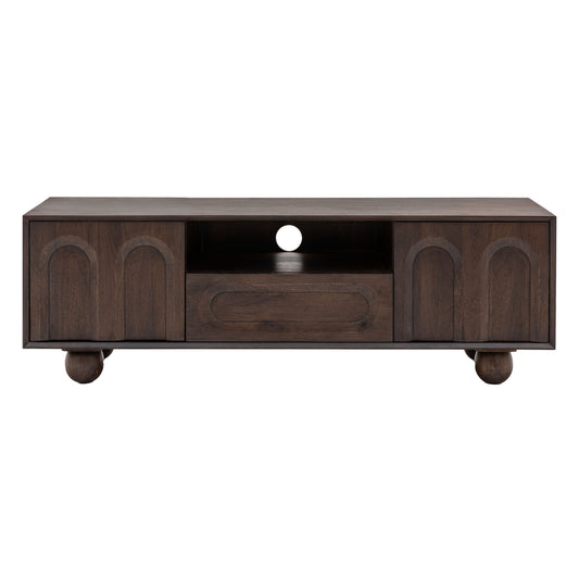 Arc Retro Media Unit | Walnut Mango Wood