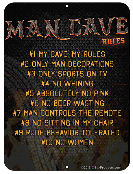 Man Cave Rules Kolorcoat&trade; Metal Bar Sign