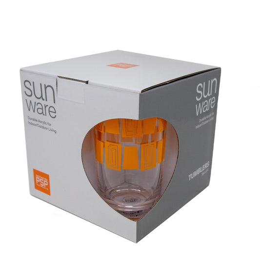 Tiki  Acrylic Tumbler, Set of 4 (Orange)